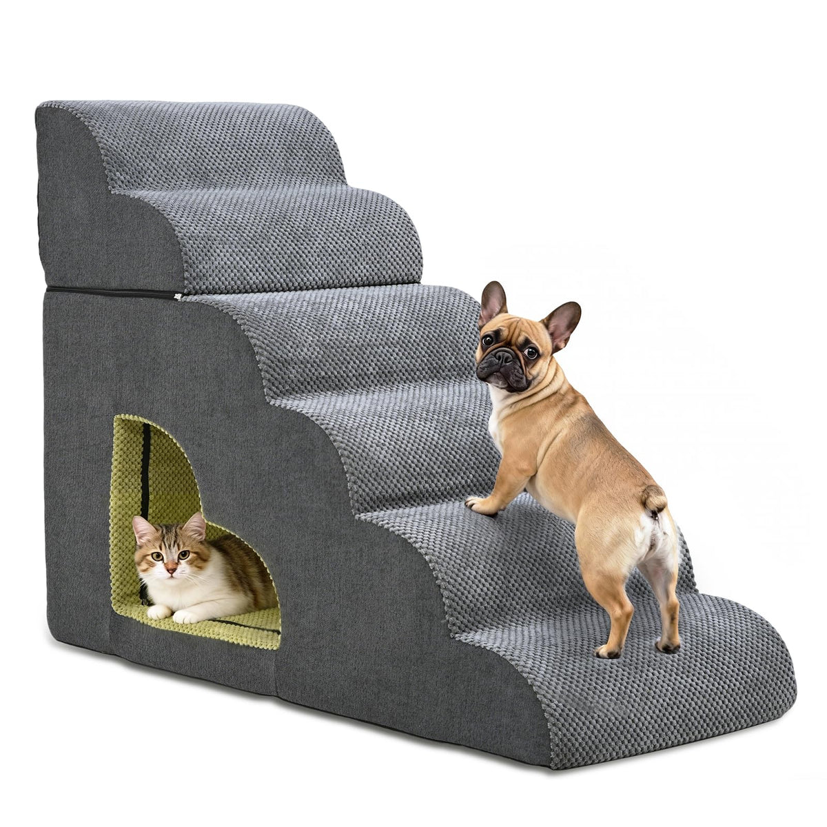 6 Step Non-Slip Grey Dog Stairs F345915
