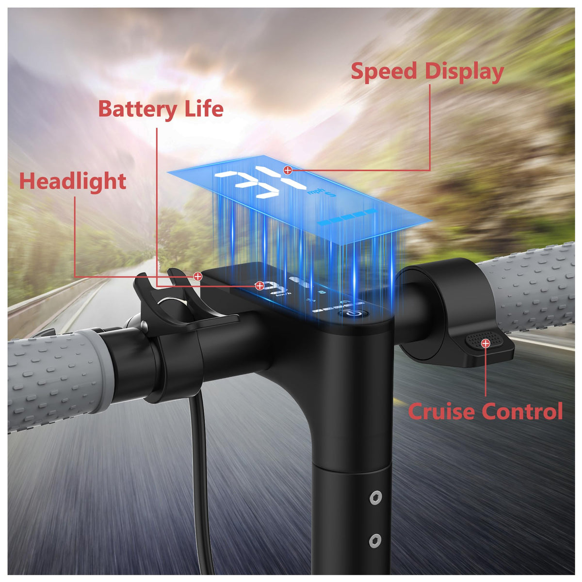 Electric Scooter with 350W/500W Motor, 19-20 MPH, Foldable C874952