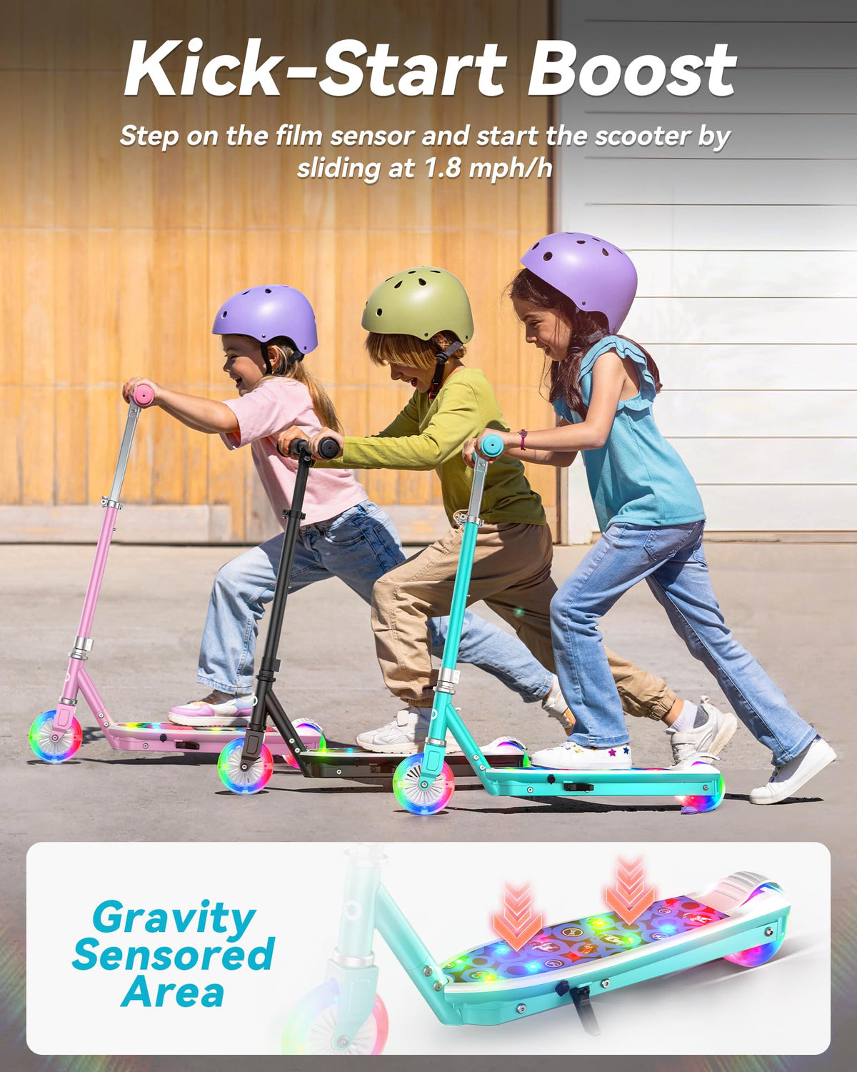 Electric Scooter for Kids, 5 MPH, LED Light-Up Wheels, Ages 3-8 M8517