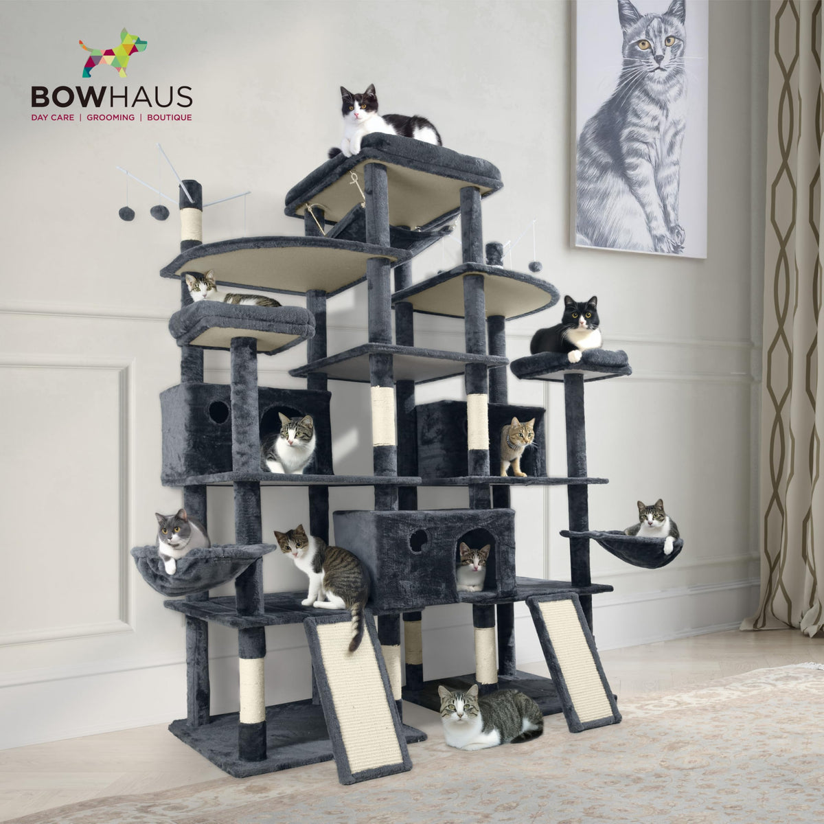 Extra Large 80-Inch Tall Cat Tree with Scratching Posts Q482