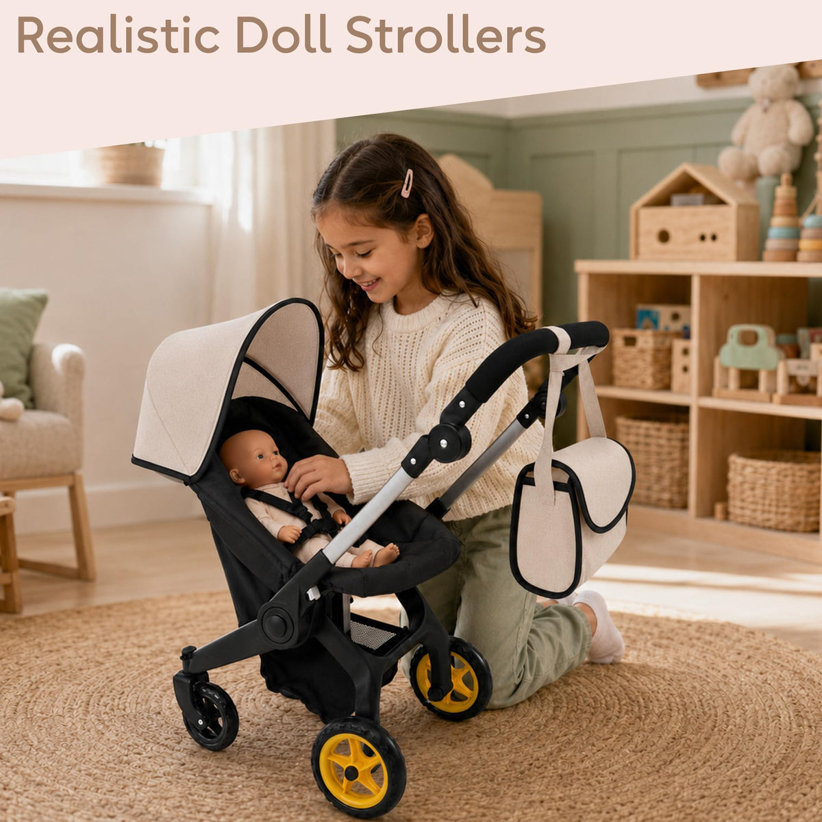Convertible 2-in-1 Doll Stroller and Car Seat W505