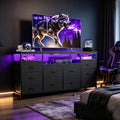 Black Fabric 10 Drawer Dresser E763