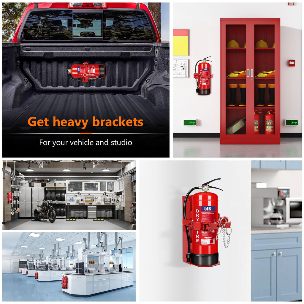 Heavy Duty Fire Extinguisher Brackets & Mounts Steel Red X443660