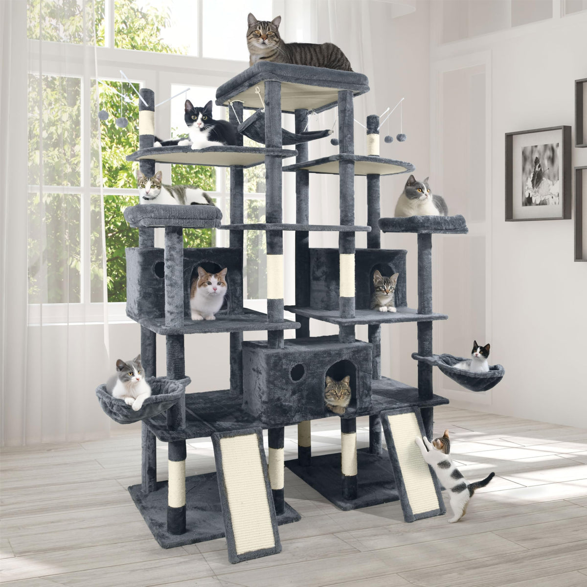 Extra Large 80-Inch Tall Cat Tree with Scratching Posts Q482