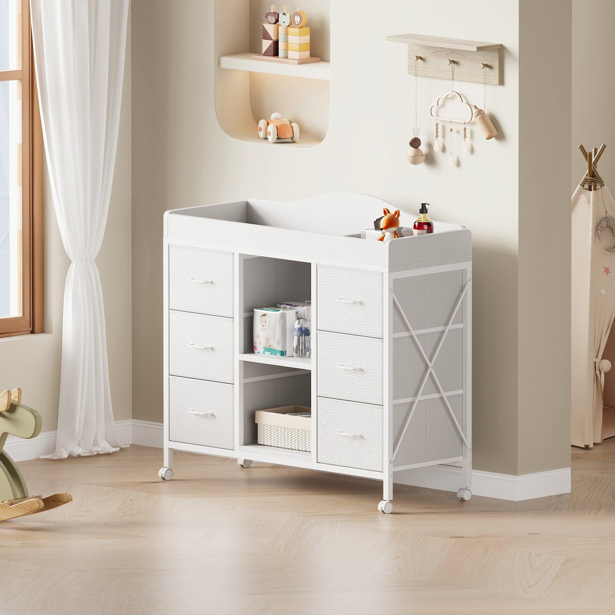 White 6 Drawer Dresser A1962