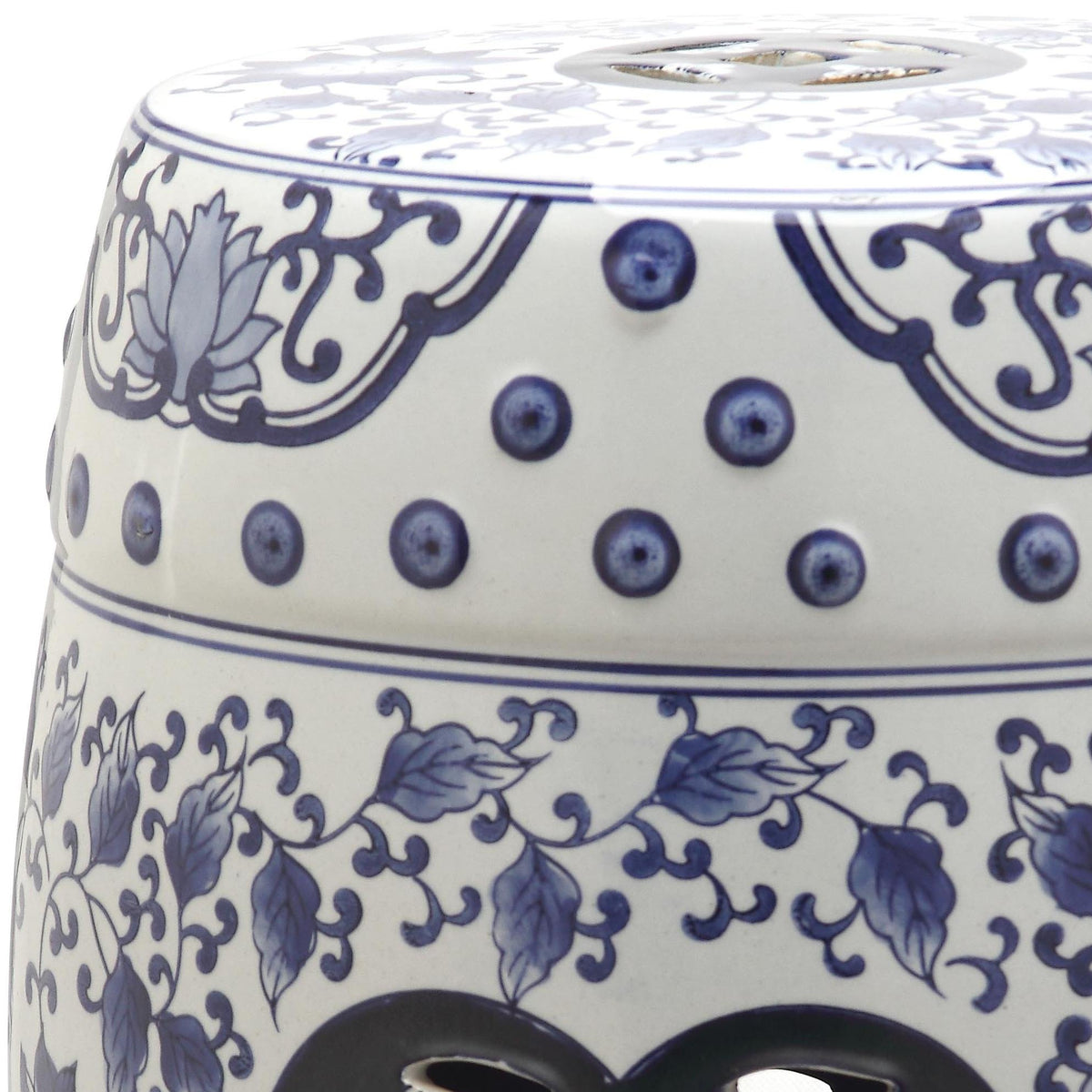 Blue White Ceramic Garden Stool R8410
