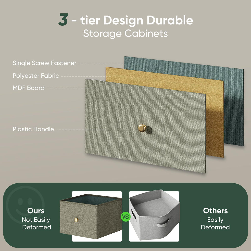 Fabric 9 Drawers Dresser Q6026