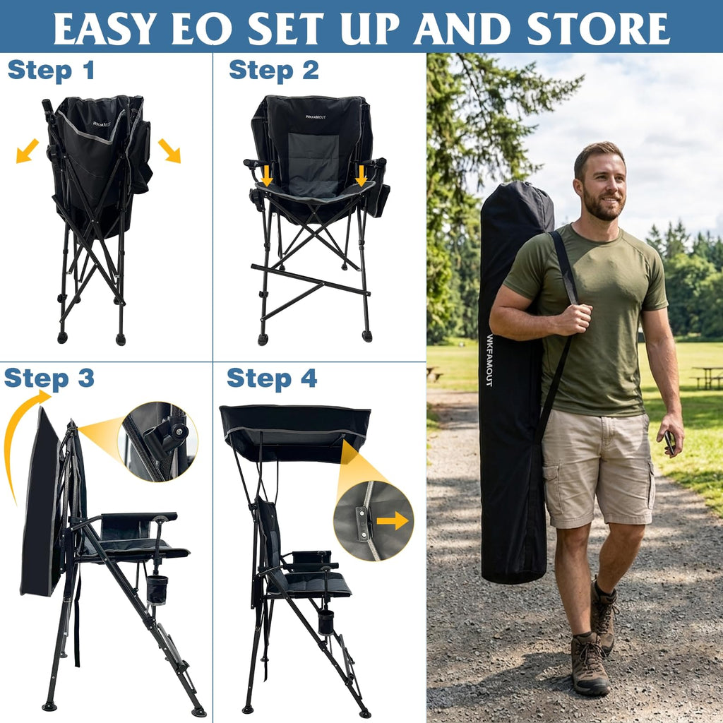 Oversized Folding Director Chair with Canopy and Footrest B4925