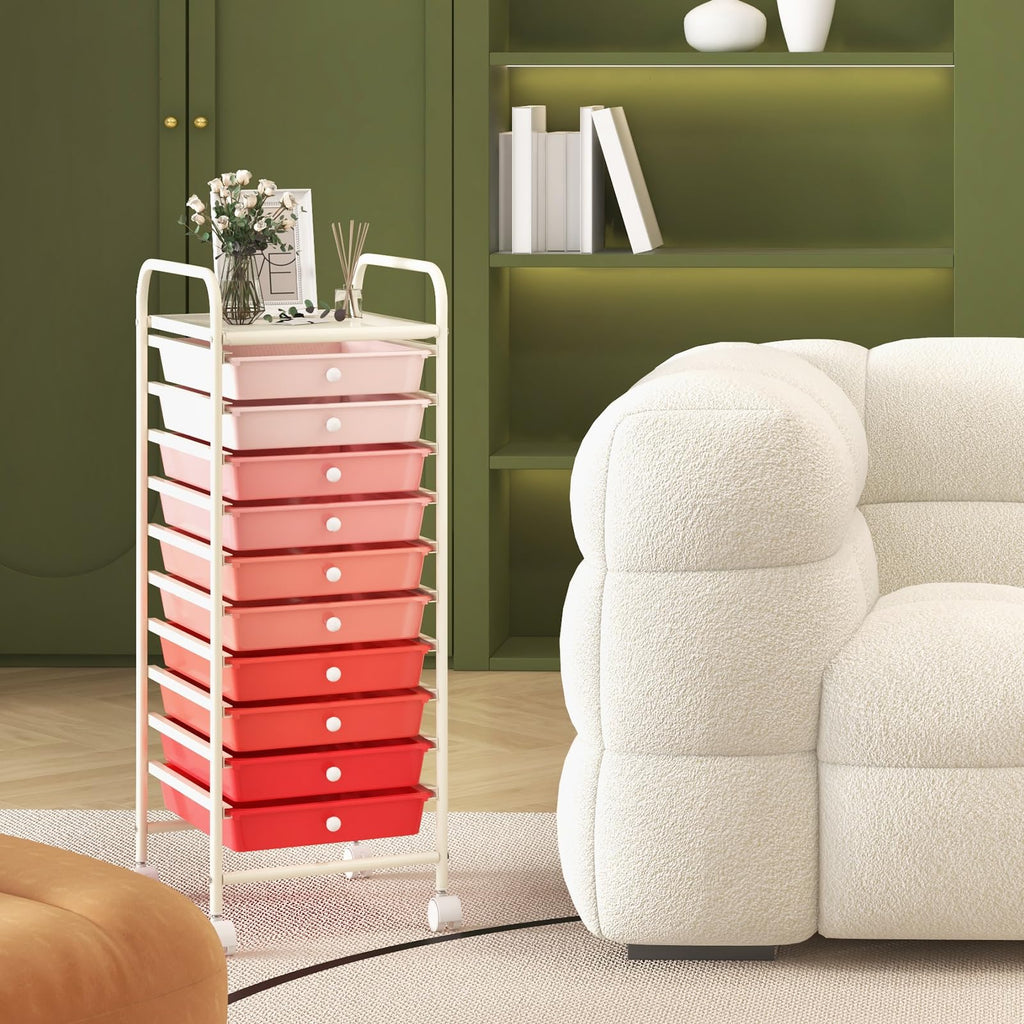 10 Drawer Rolling Storage Cart B6471