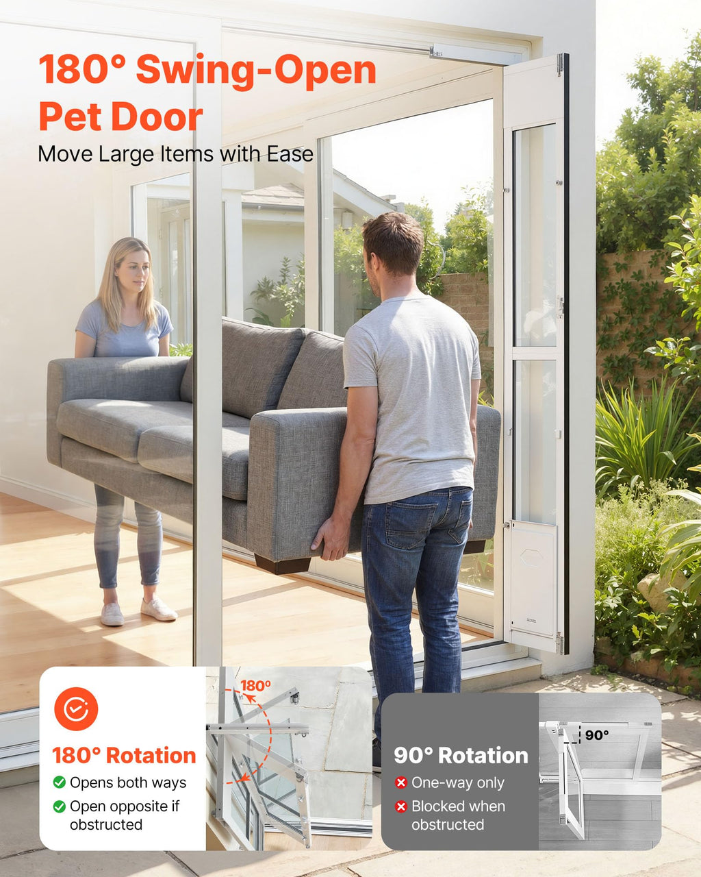 Sliding Glass Dog Door with Flap T45828