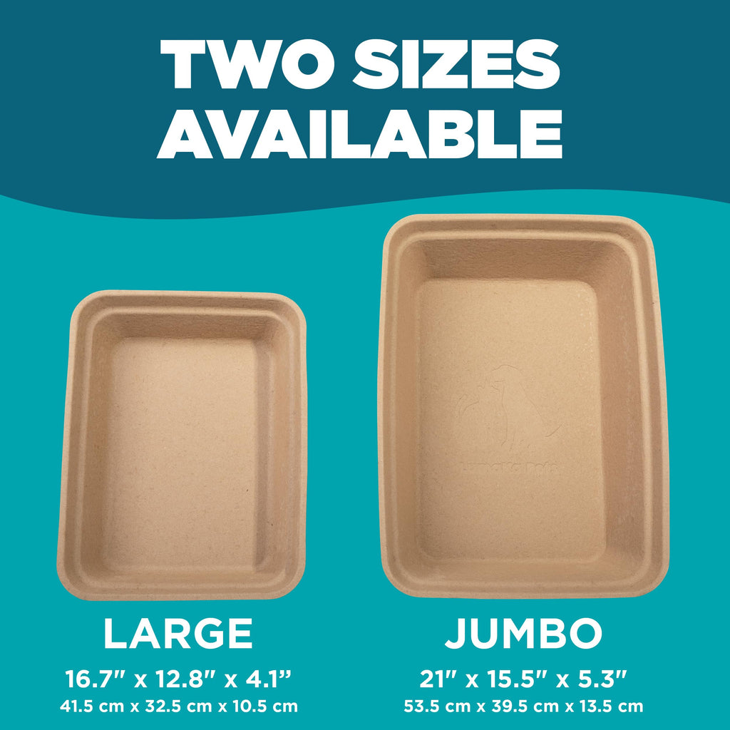 Disposable Cat Litter Box 5-Pack Large Biodegradable Recycled Pulp A53339