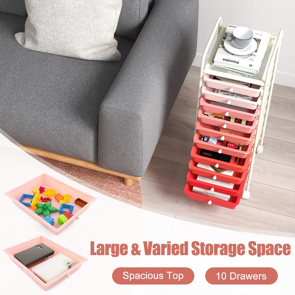 10 Drawer Rolling Storage Cart B6471