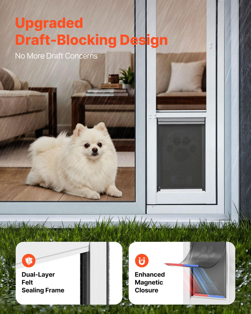 Sliding Glass Dog Door with Flap T45828