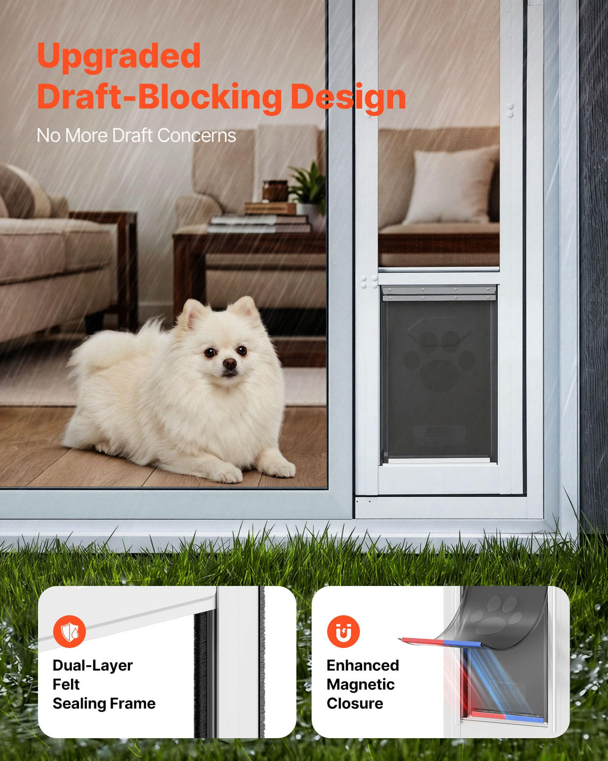 Sliding Glass Dog Door with Flap T45828