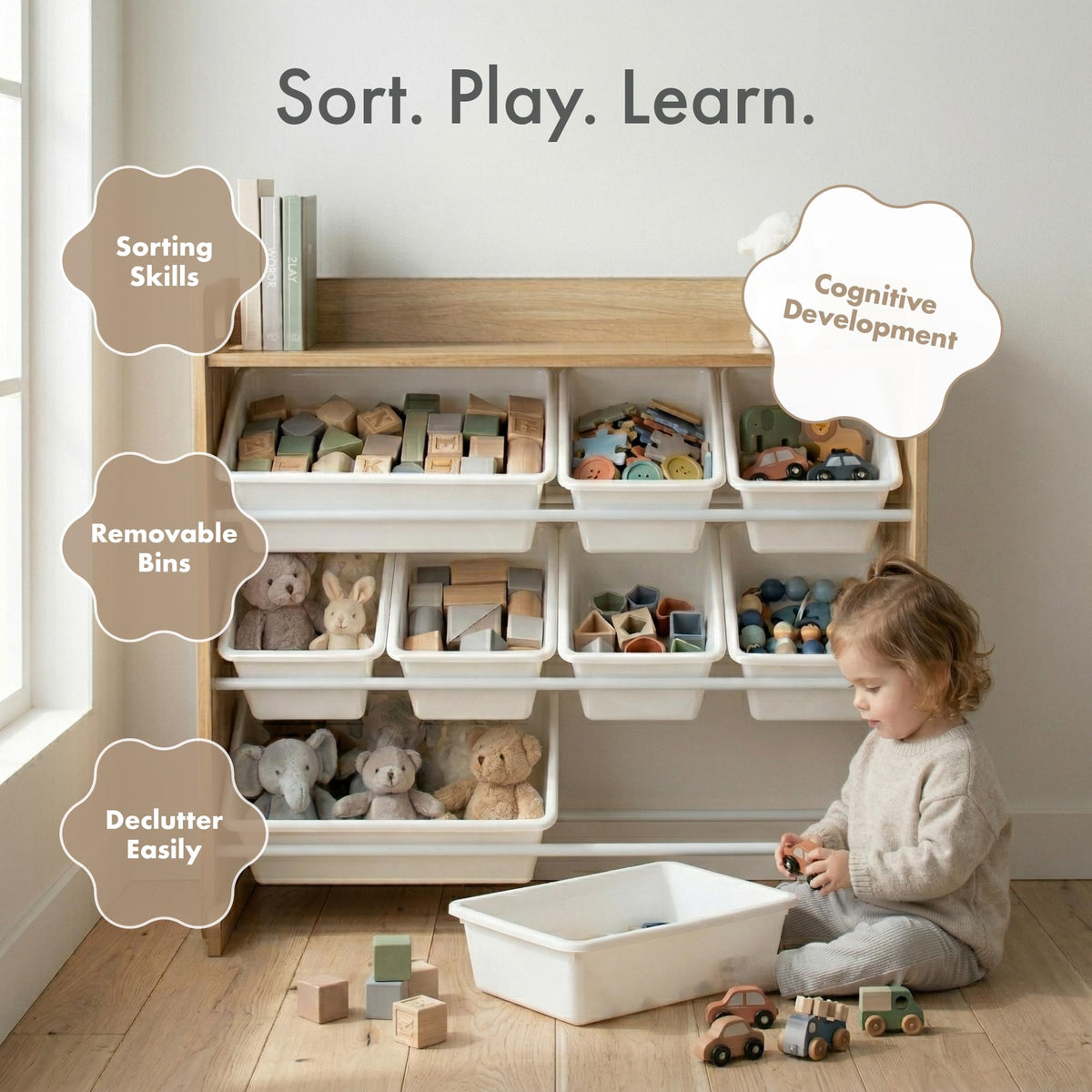 Kids Toy Organizer with 9 Bins Z571549