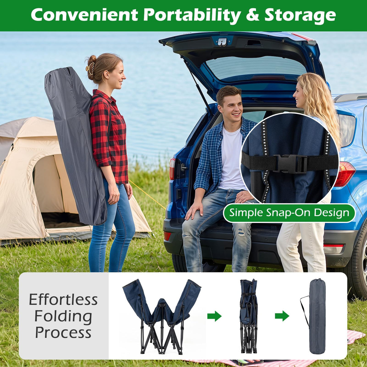 Camping Cot with Padded Mat H935475