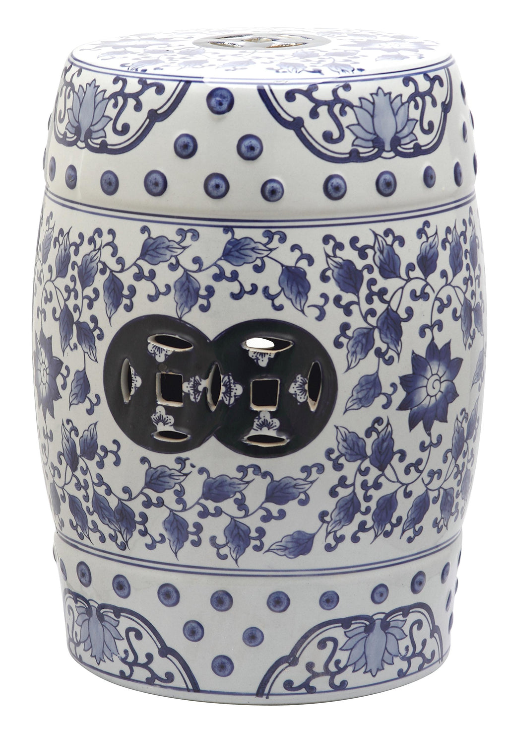 Blue White Ceramic Garden Stool R8410