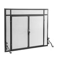 Black Metal Fireplace Screen with Hinged Doors E3846
